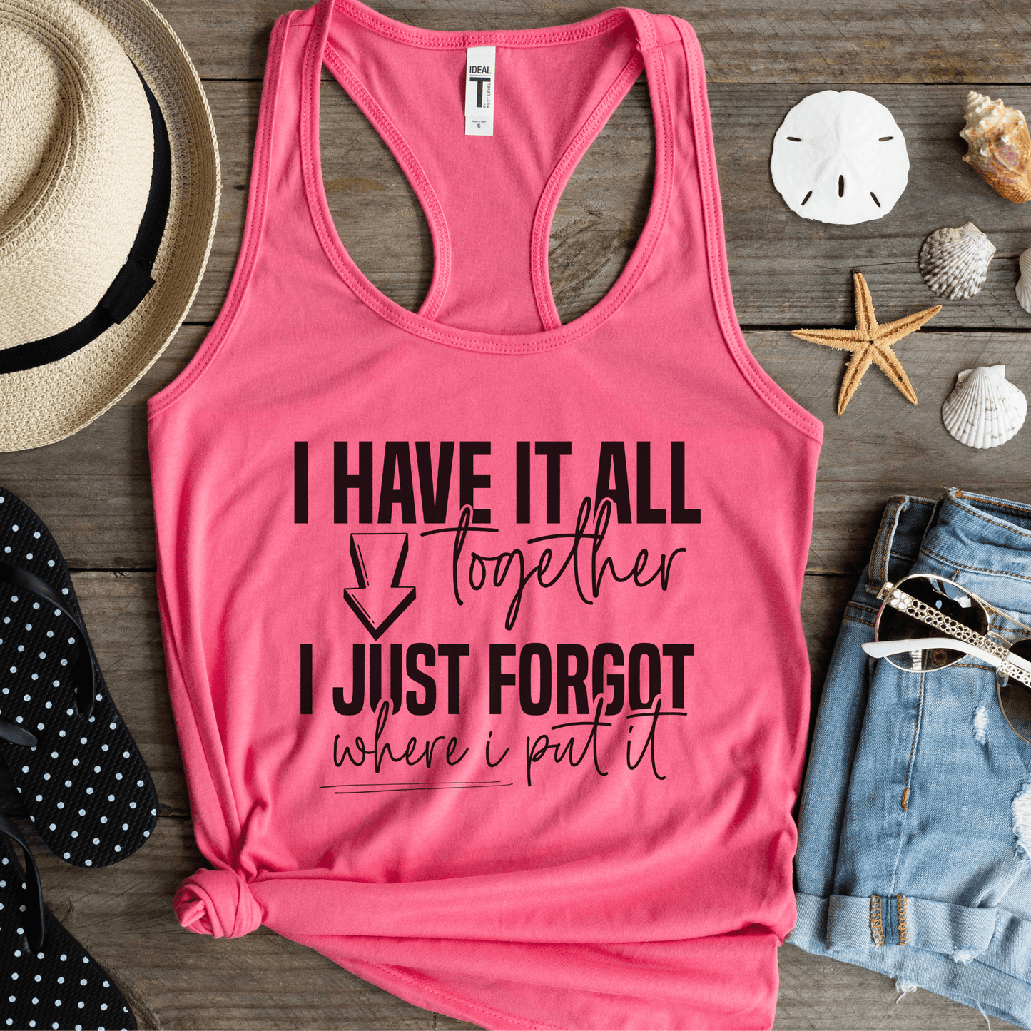 Funny Workout Fitness Tank Top For Women - Basically Beachy