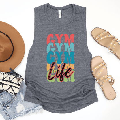 Gym Life Colorful Women's Flowy Muscle Tank Top - Basically Beachy