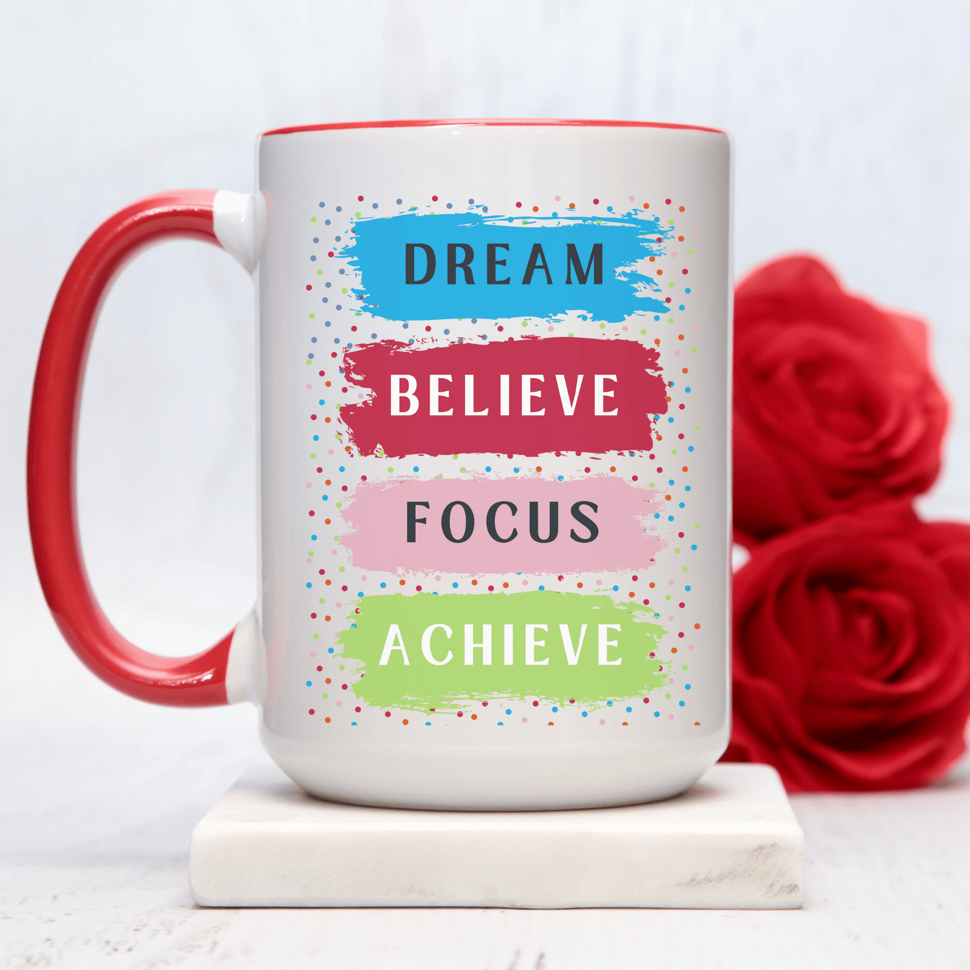 Motivational Inspirational Words 15oz Colorful Coffee Mug - Basically Beachy