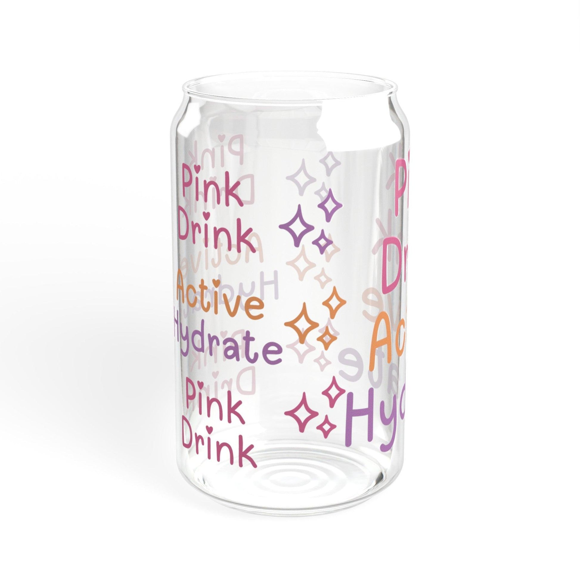 Pink Drink Active Hydrate Glass Sipper Cup, 16oz - Basically Beachy