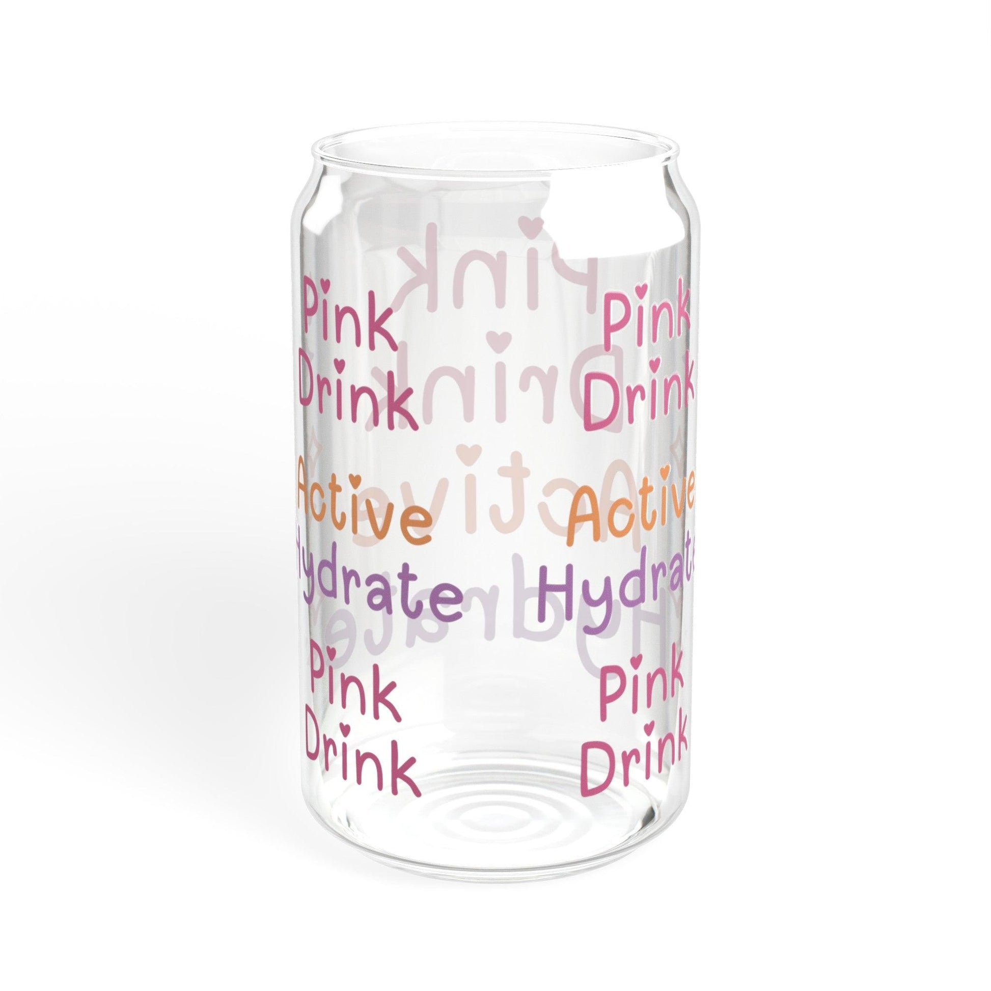 Pink Drink Active Hydrate Glass Sipper Cup, 16oz - Basically Beachy