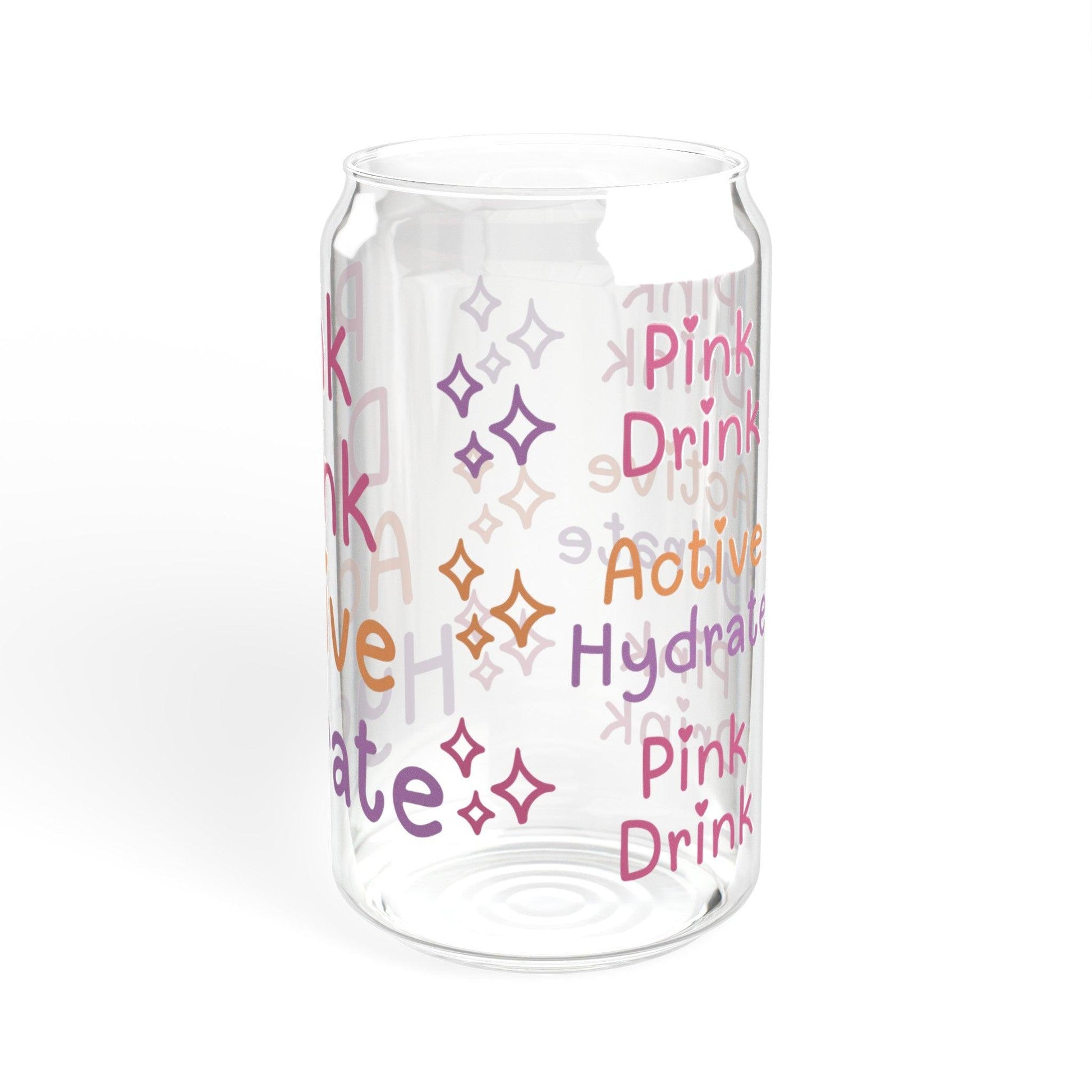 Pink Drink Active Hydrate Glass Sipper Cup, 16oz - Basically Beachy