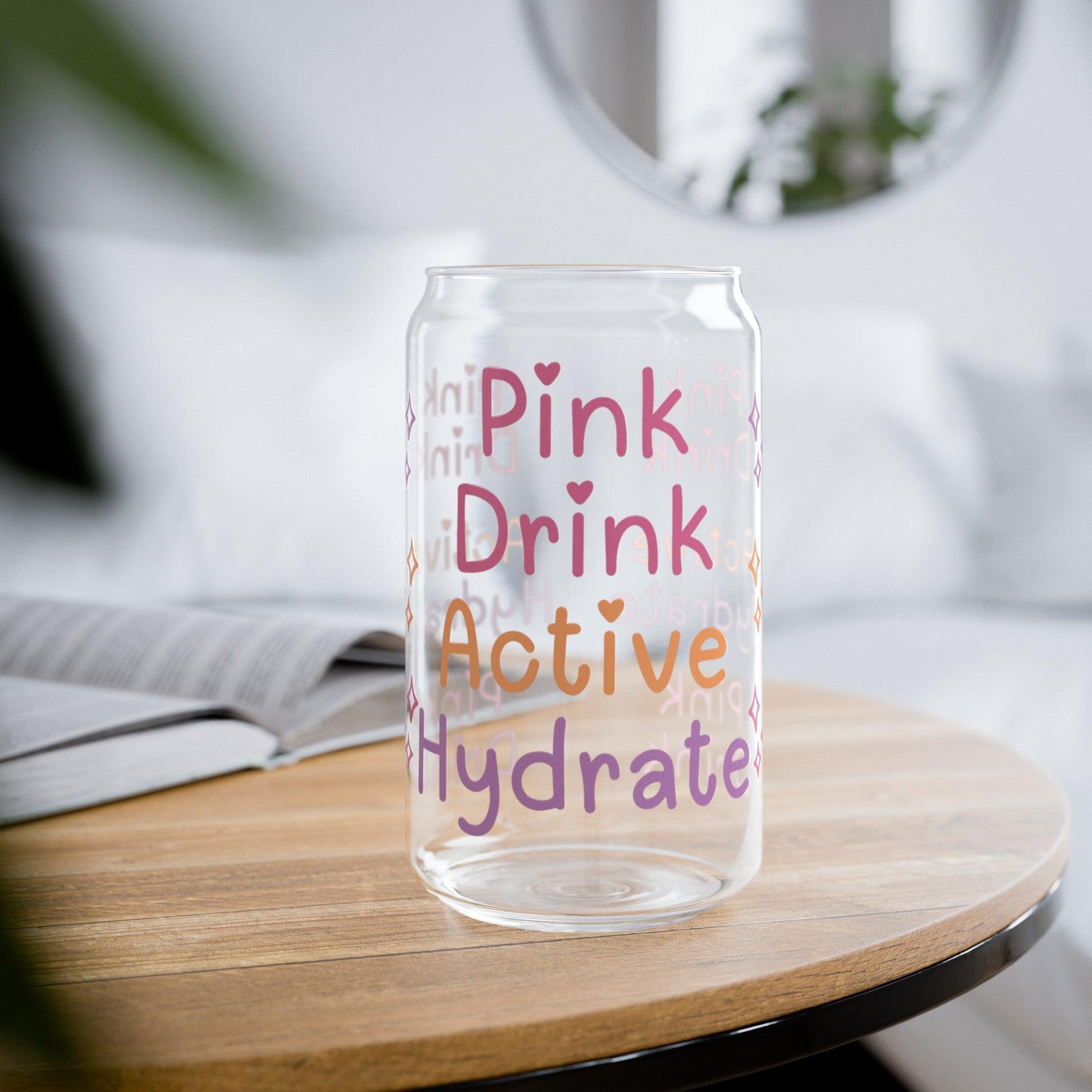 Pink Drink Active Hydrate Glass Sipper Cup, 16oz - Basically Beachy