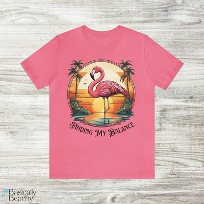 Pink Flamingo Finding My Balance Tropical T-shirt - Basically Beachy