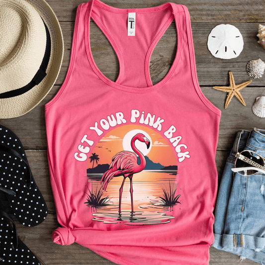 Pink Flamingo Workout Beach Tank Top for Women - Basically Beachy