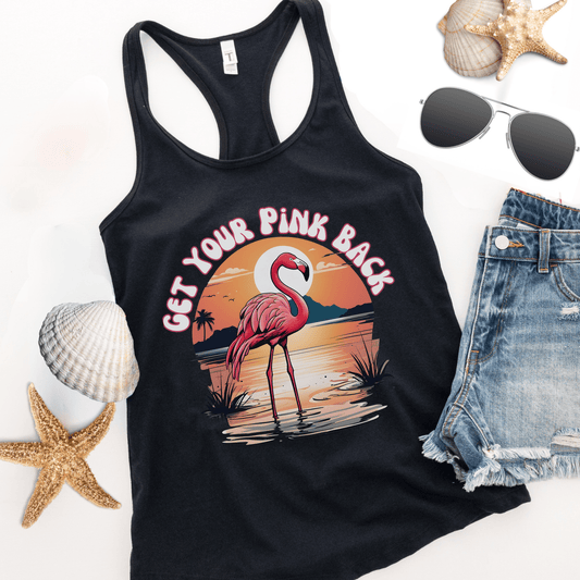 Pink Flamingo Workout Beach Tank Top for Women - Basically Beachy