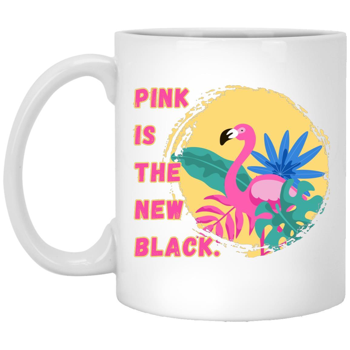 Pink is the new Black, Flamingo 11oz Coffee Mug - Basically Beachy