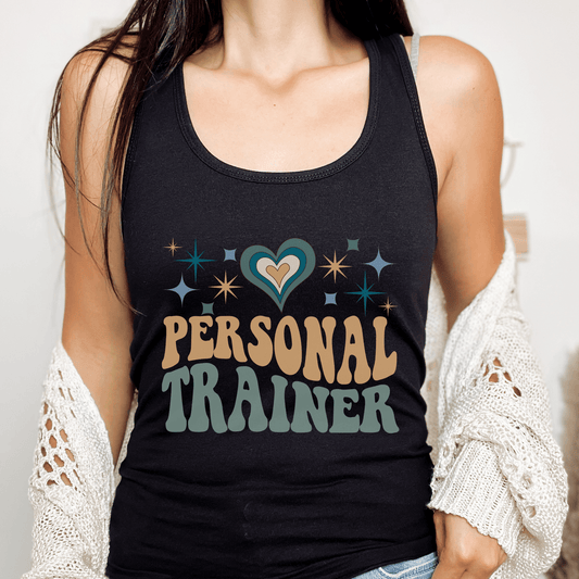 Retro Groovy Personal Trainer Workout Tank Top for Women - Basically Beachy