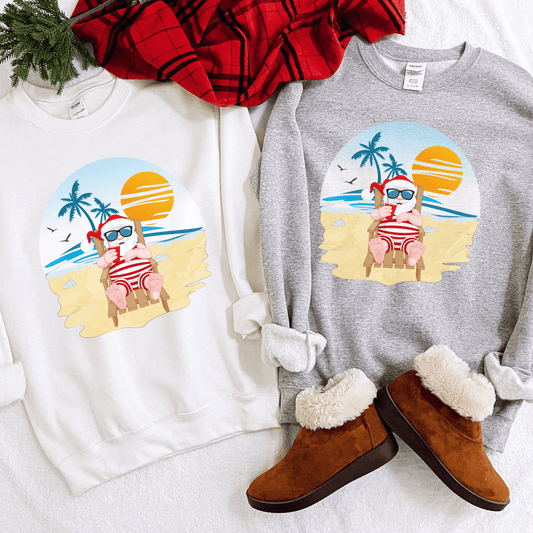 Santa on the Beach Tropical Christmas Sweatshirt - Basically Beachy