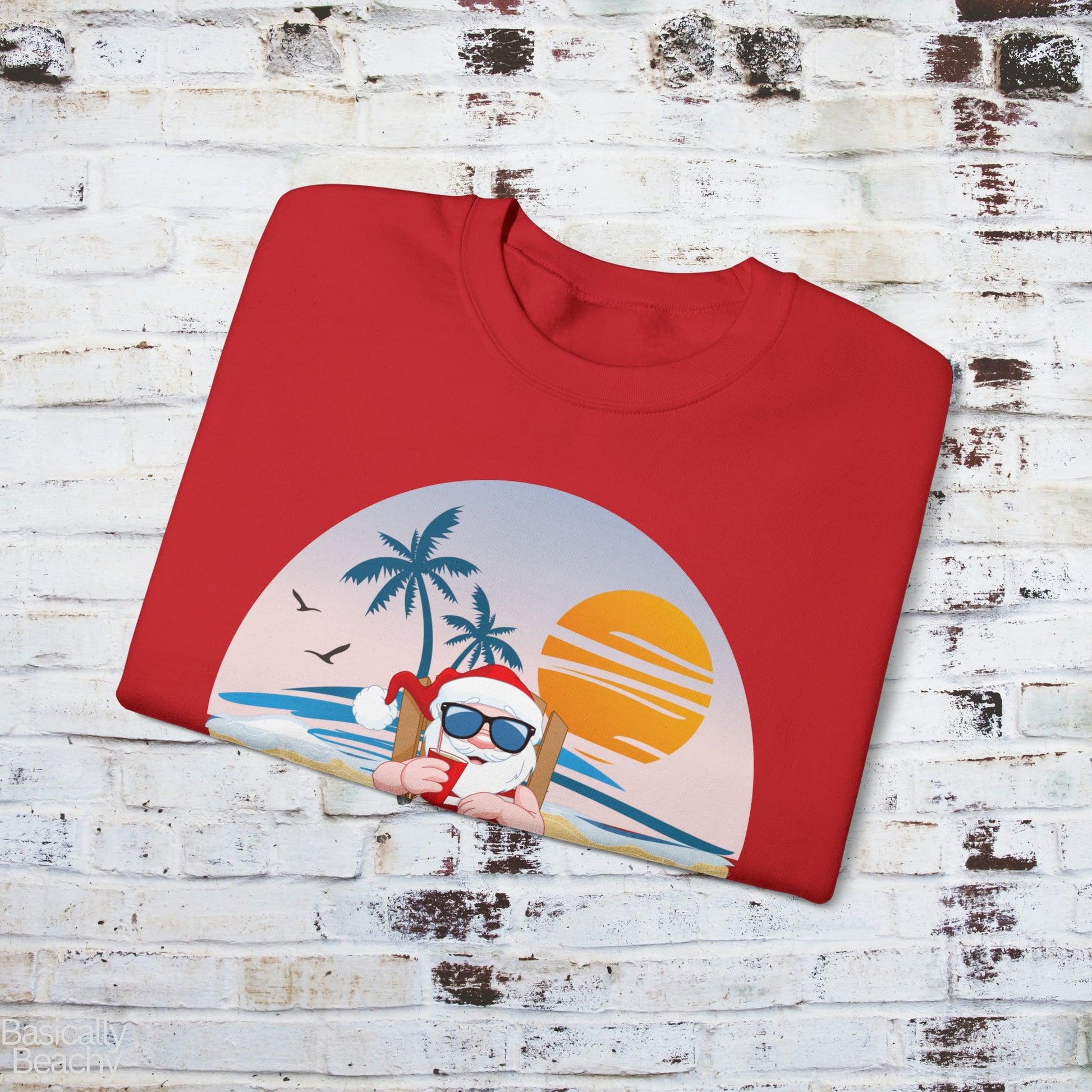 Santa on the Beach Tropical Christmas Sweatshirt - Basically Beachy