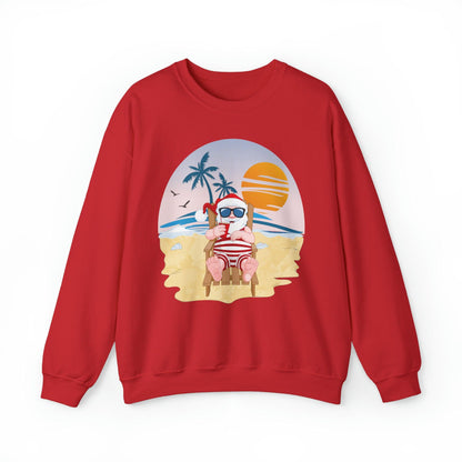 Santa on the Beach Tropical Christmas Sweatshirt - Basically Beachy