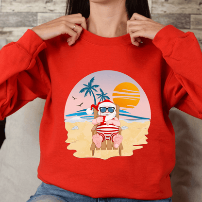 Santa on the Beach Tropical Christmas Sweatshirt - Basically Beachy