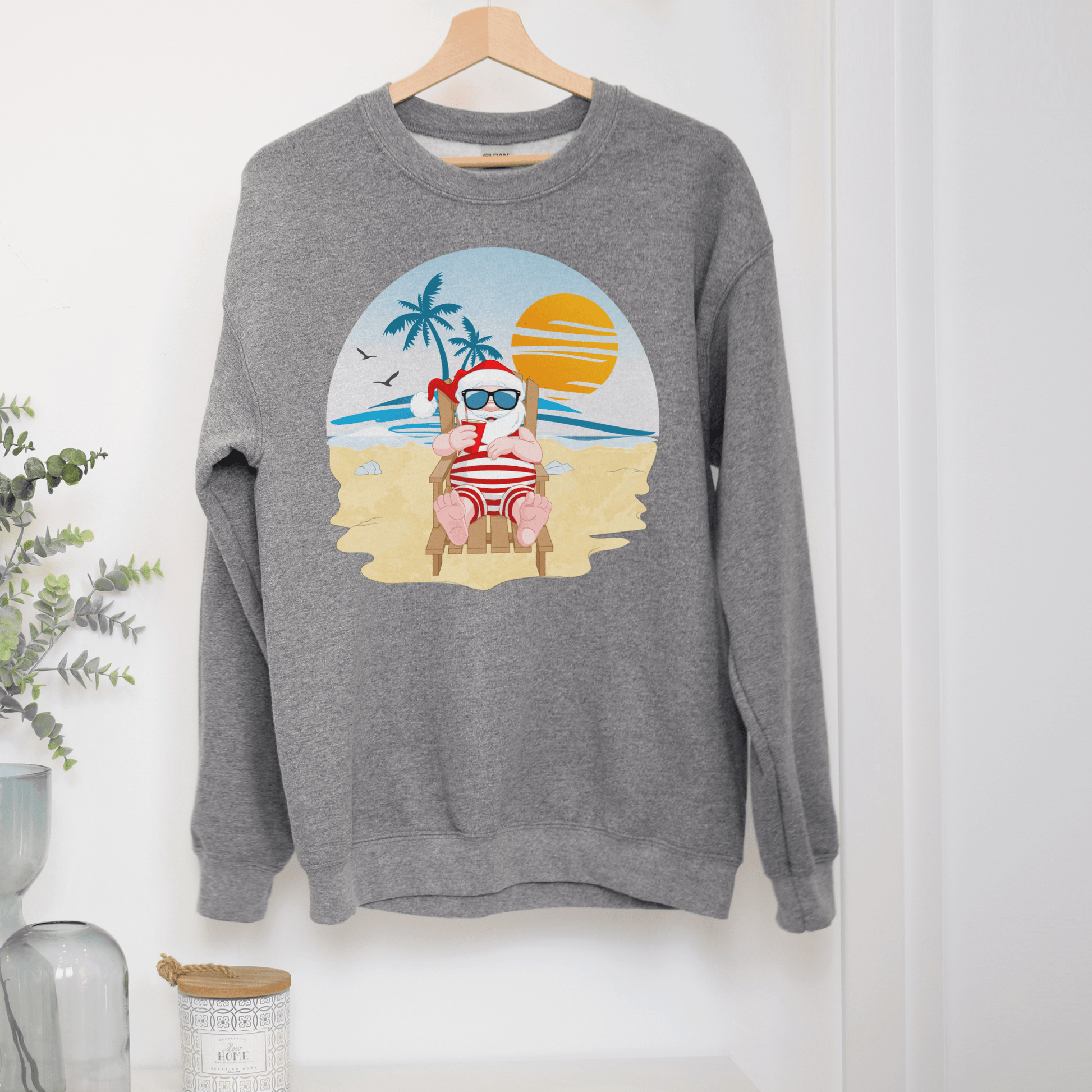 Santa on the Beach Tropical Christmas Sweatshirt - Basically Beachy