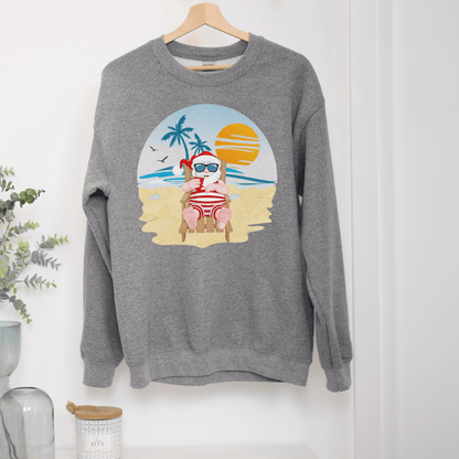 Santa on the Beach Tropical Christmas Sweatshirt - Basically Beachy