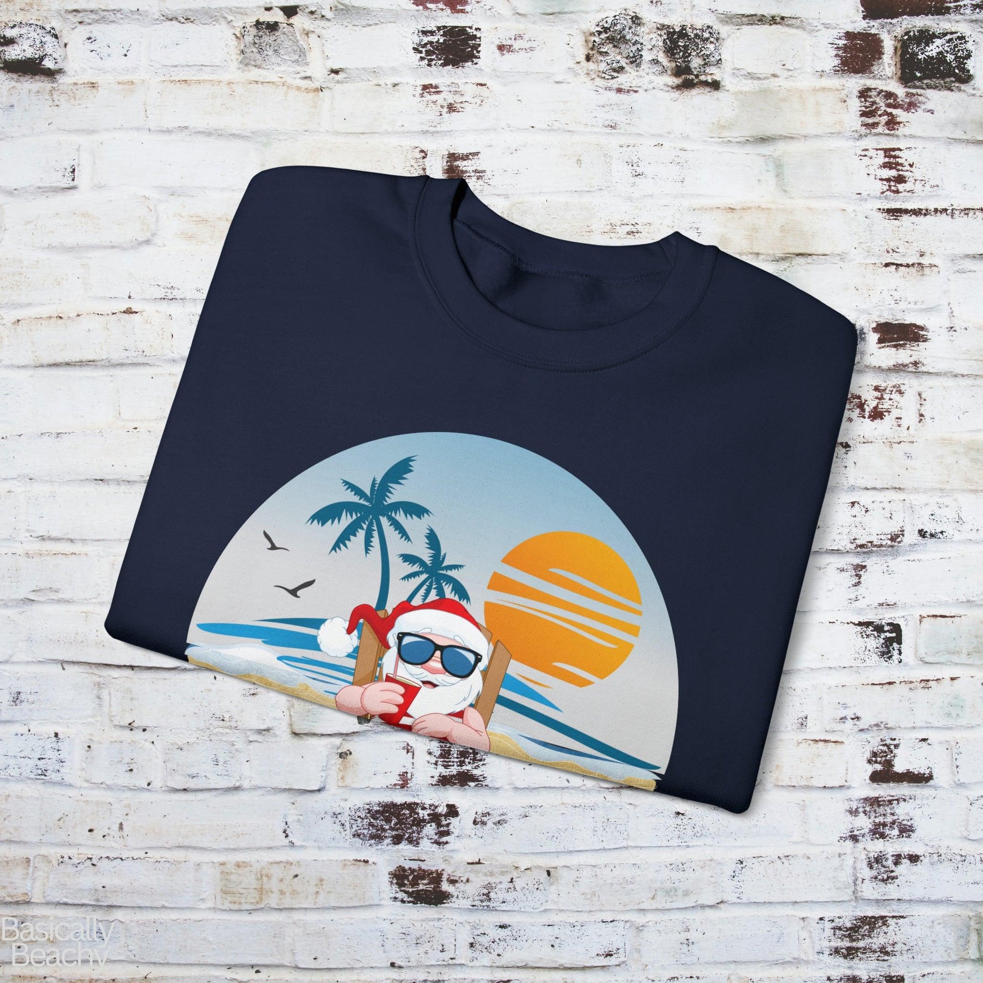 Santa on the Beach Tropical Christmas Sweatshirt - Basically Beachy