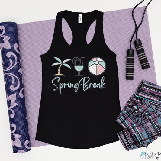 Spring Break Graphic Tropical Workout Tank Top for Women - Basically Beachy