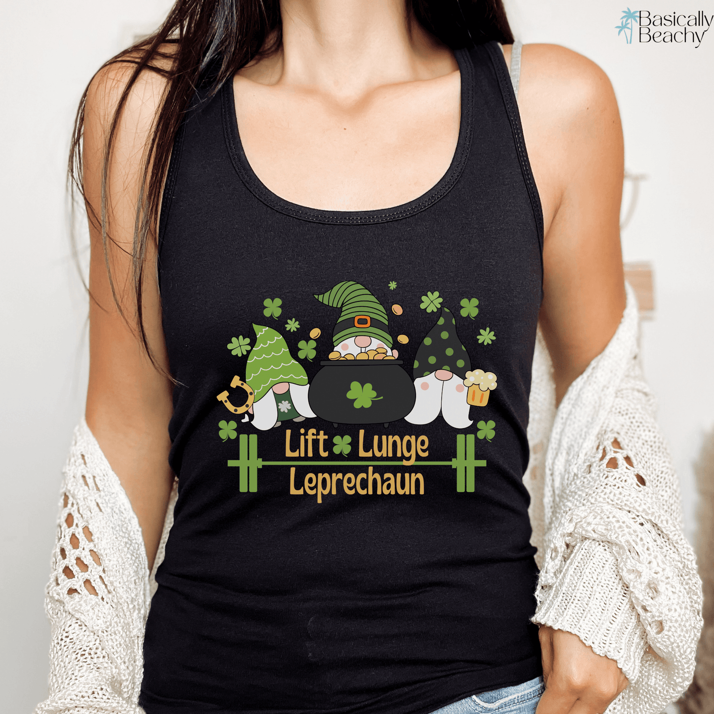 St Patricks Day Workout Tank Top for Women - Basically Beachy