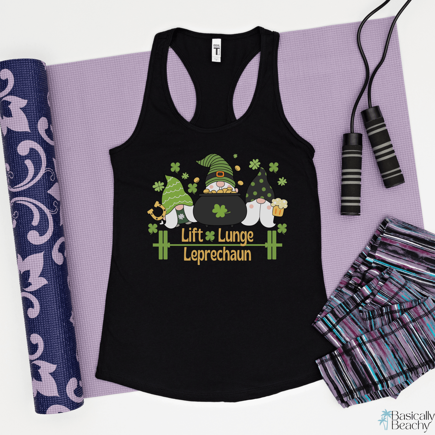 St Patricks Day Workout Tank Top for Women - Basically Beachy