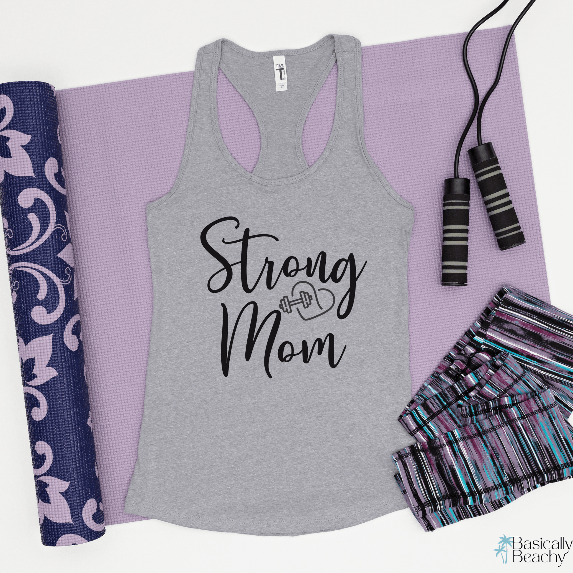 Strong Mom Workout Gym Tank Top - Basically Beachy