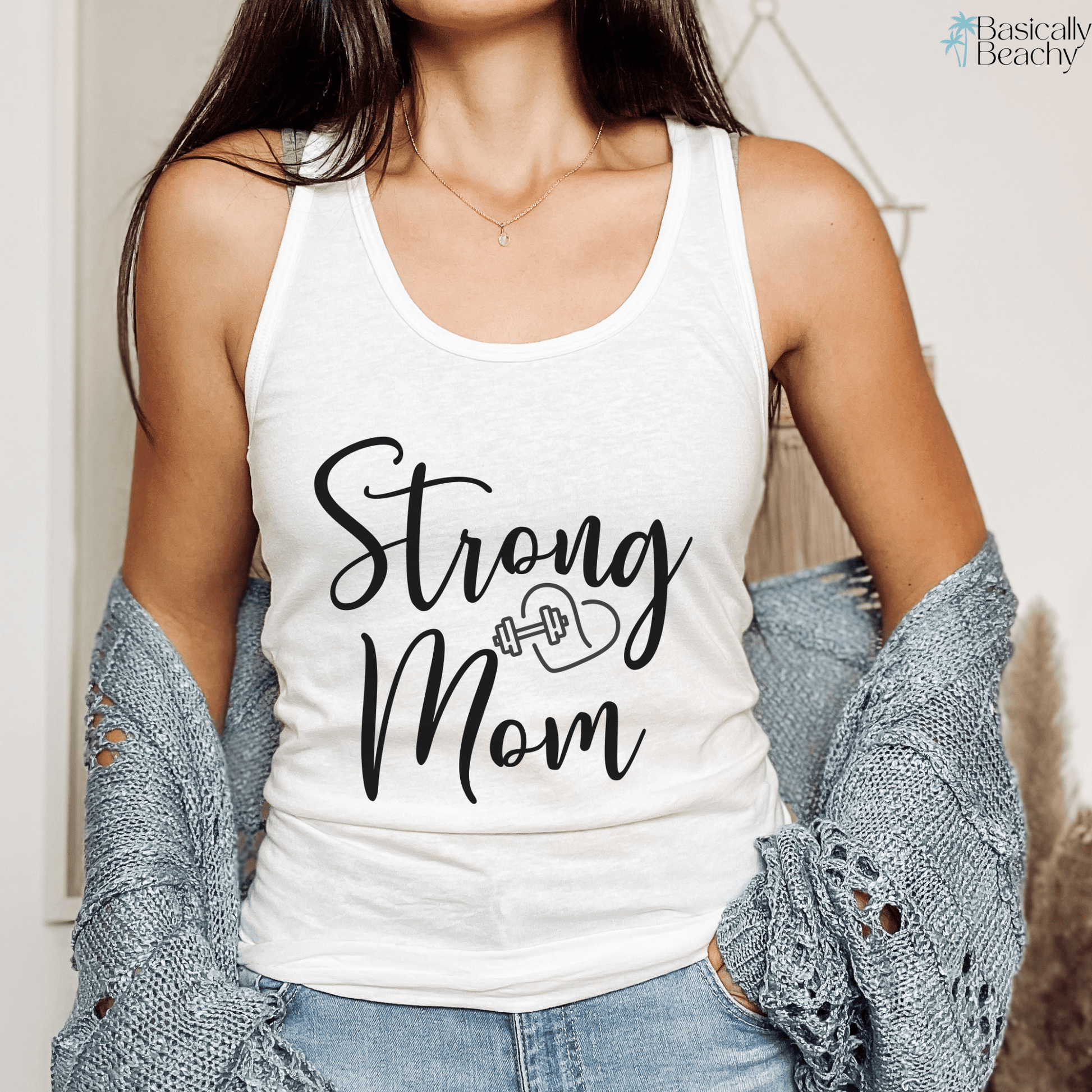 Strong Mom Workout Gym Tank Top - Basically Beachy