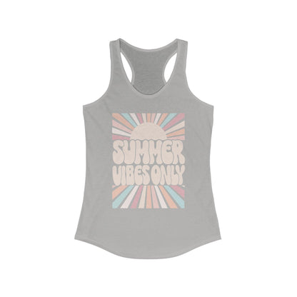 Summer Vibes Only Retro Racerback Womens Tank Top - Basically Beachy