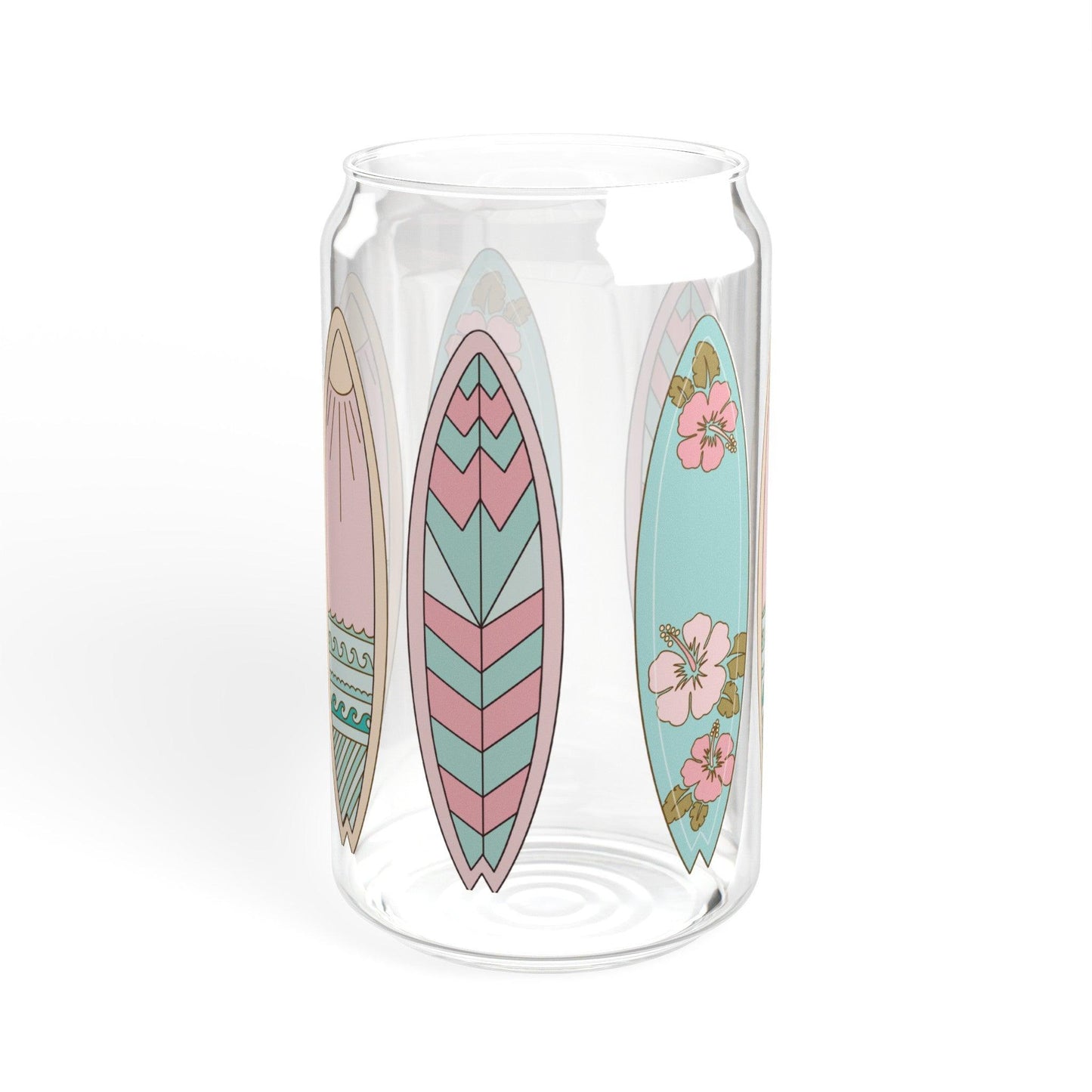 Surfboard Tropical Surfer Glass Tumbler 16oz - Basically Beachy