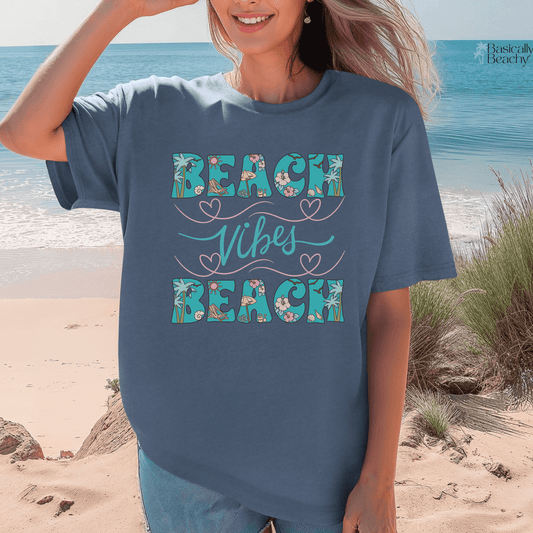 Tropical Beach Vibes Comfort Colors T-shirt - Basically Beachy