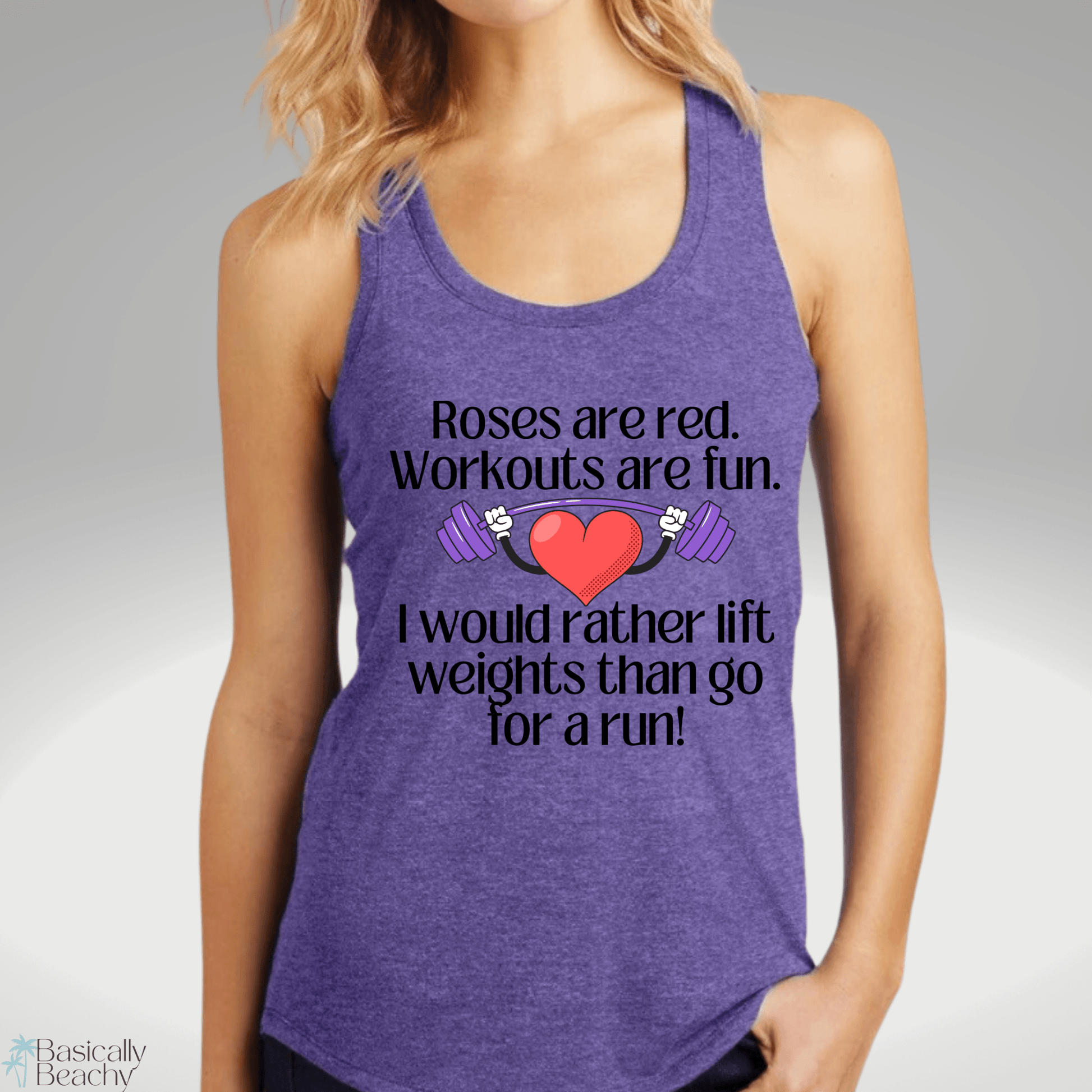 Valentine Funny Womens Fitness Tank Top - Basically Beachy