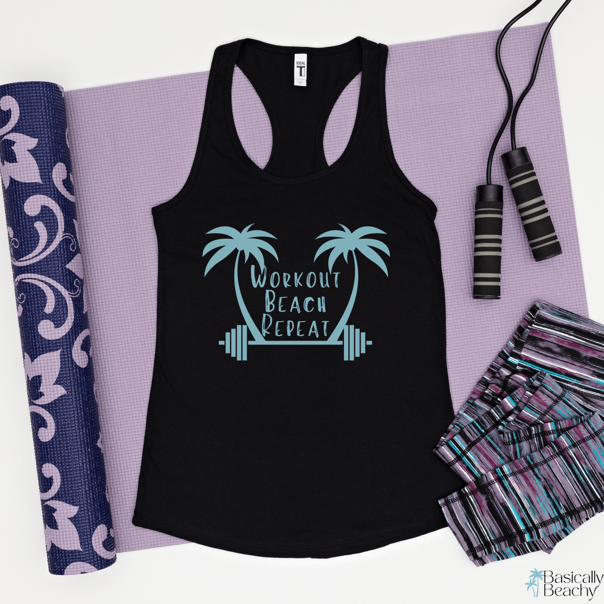 Workout Beach Repeat Womens Workout Tank Top - Basically Beachy