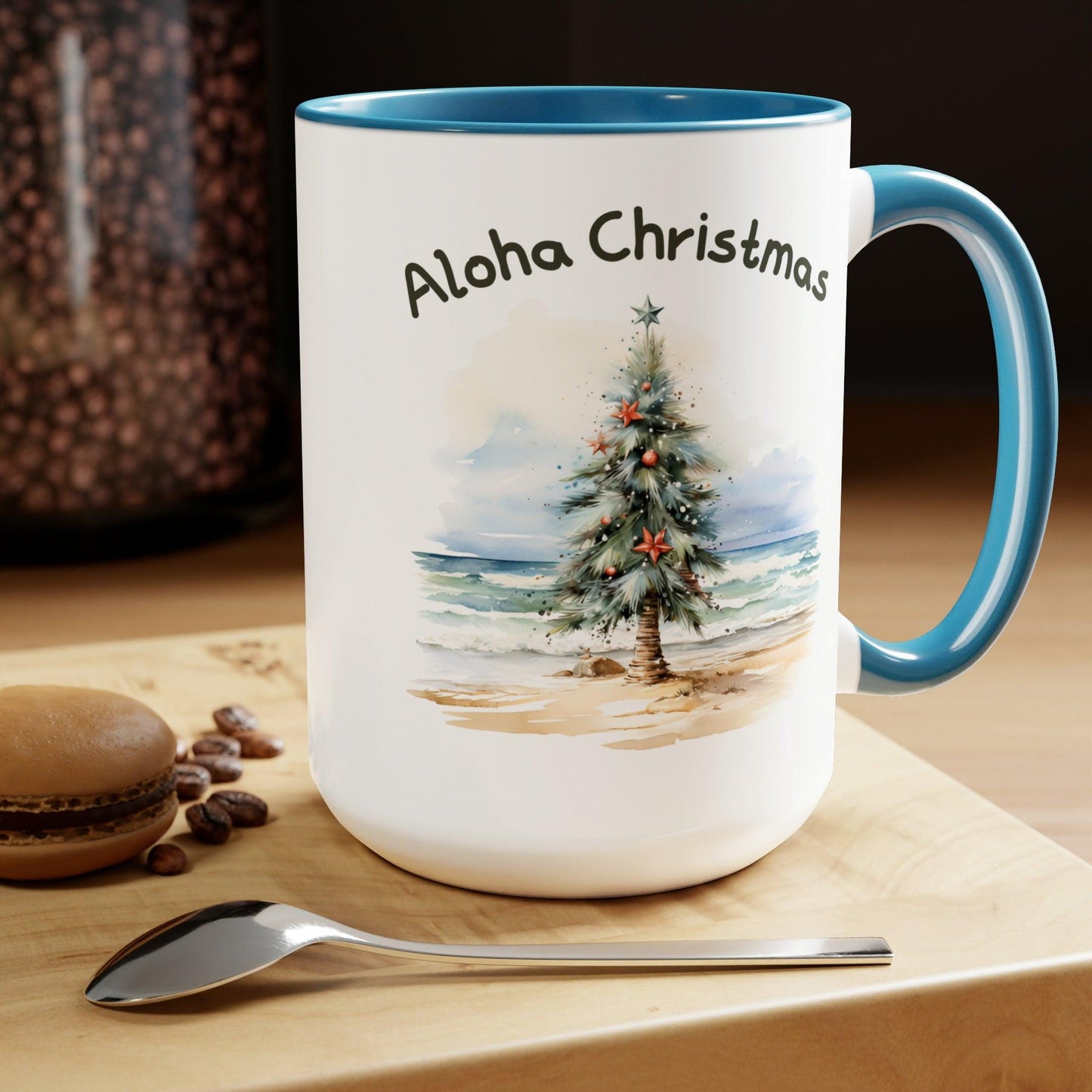 Aloha Christmas Tropical Christmas Tree Coffee Mug 15oz - Basically Beachy