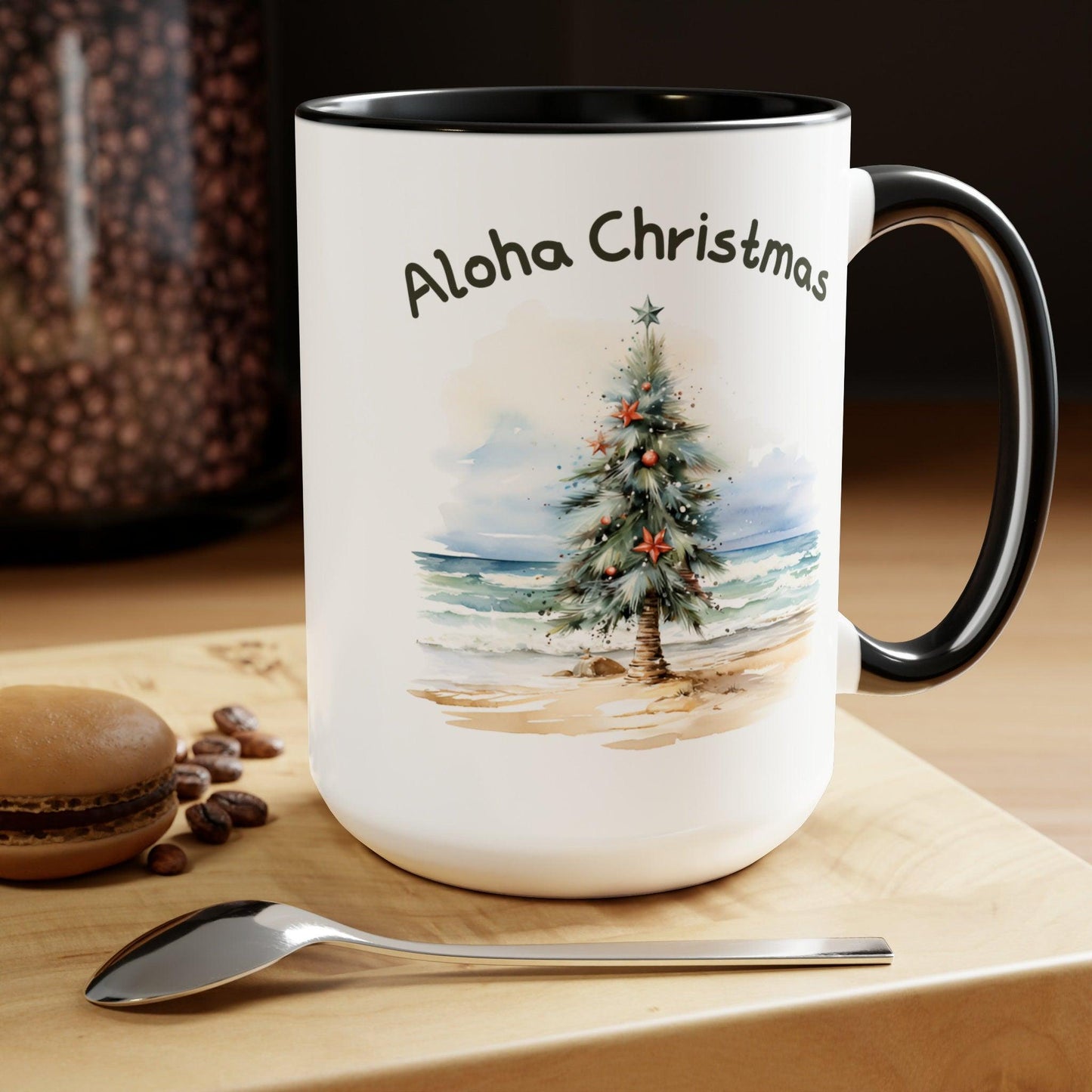 Aloha Christmas Tropical Christmas Tree Coffee Mug 15oz - Basically Beachy