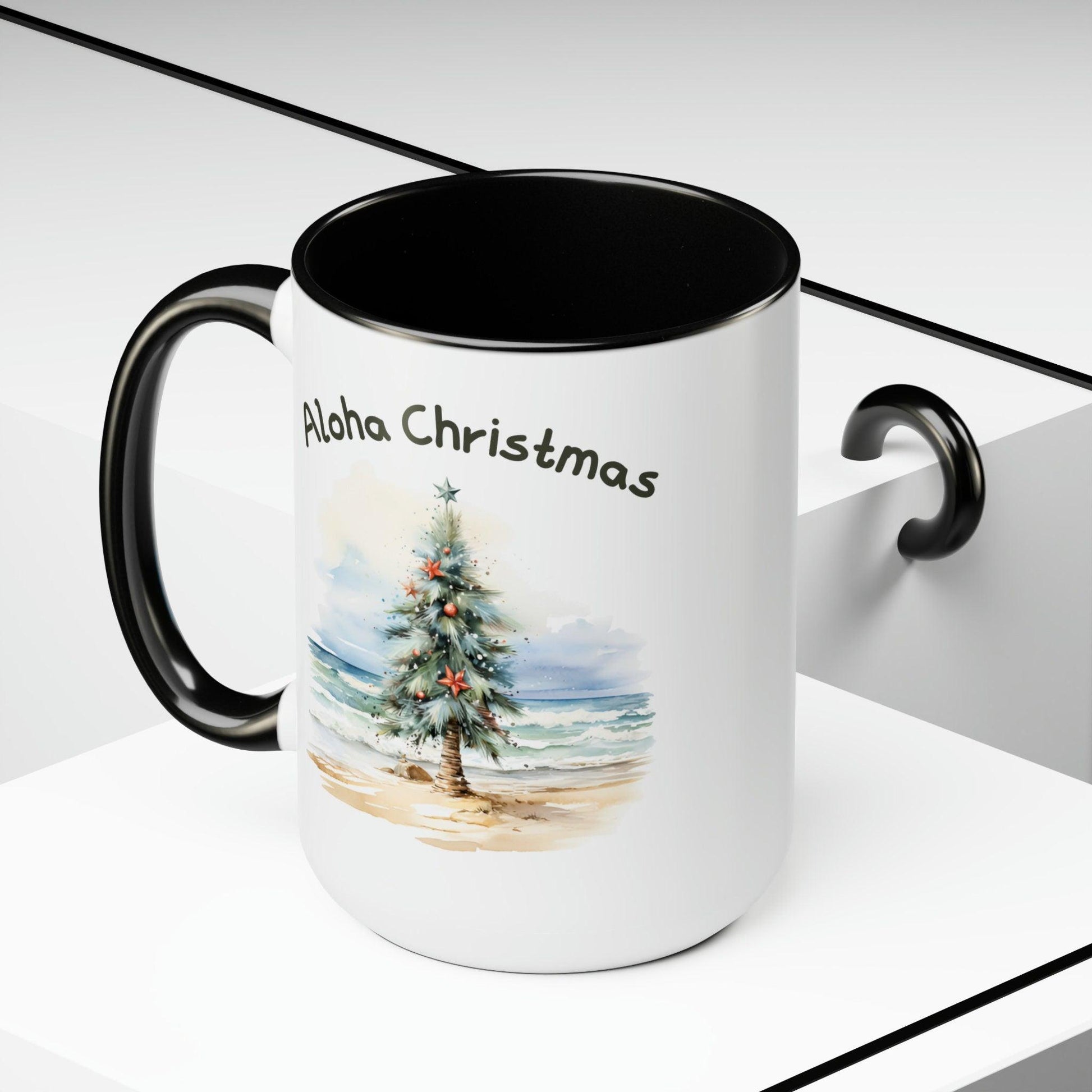 Aloha Christmas Tropical Christmas Tree Coffee Mug 15oz - Basically Beachy