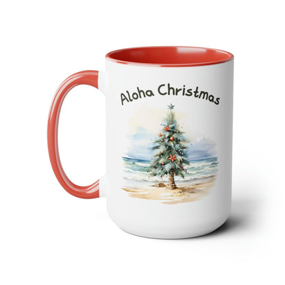 Aloha Christmas Tropical Christmas Tree Coffee Mug 15oz - Basically Beachy