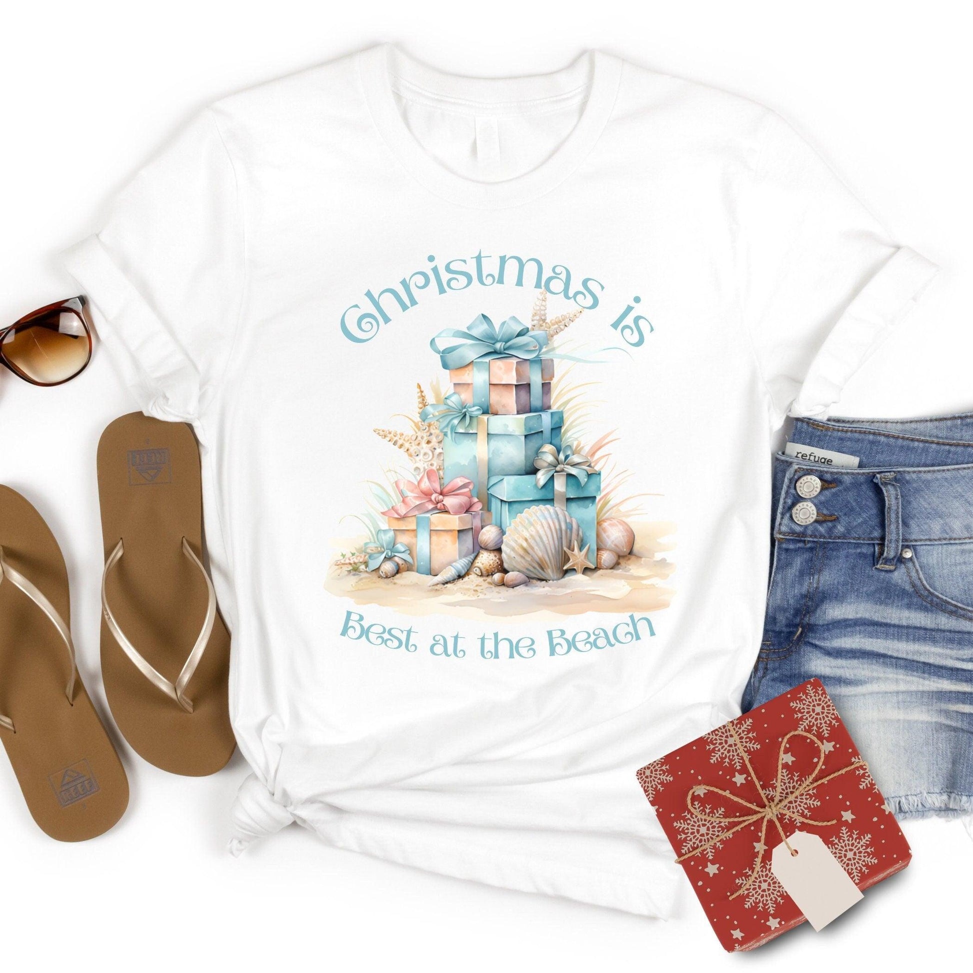 Christmas is Best at the Beach Unisex SoftStyle T-shirt - Basically Beachy