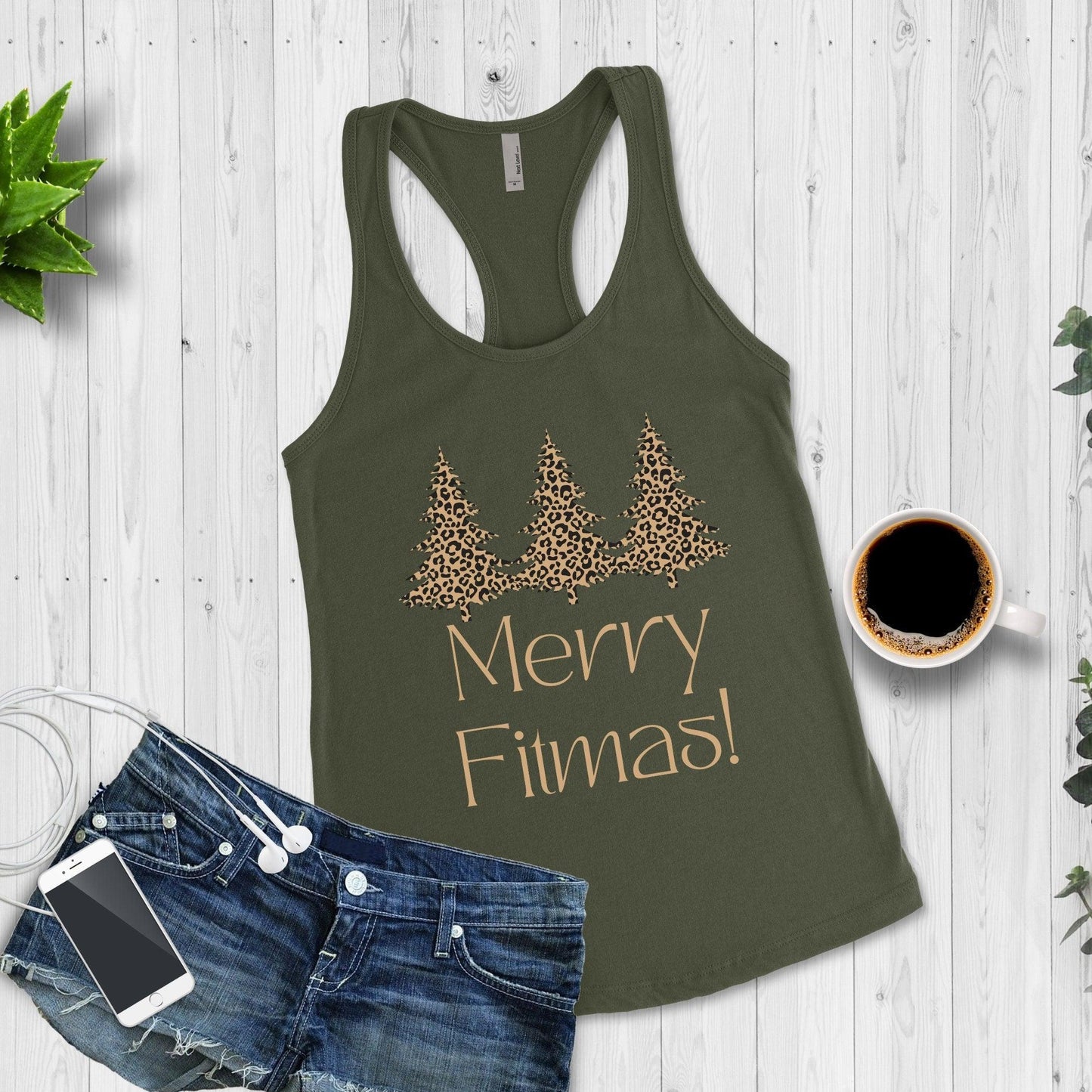 Christmas Merry Fitmas Workout Tank Top for Women - Basically Beachy