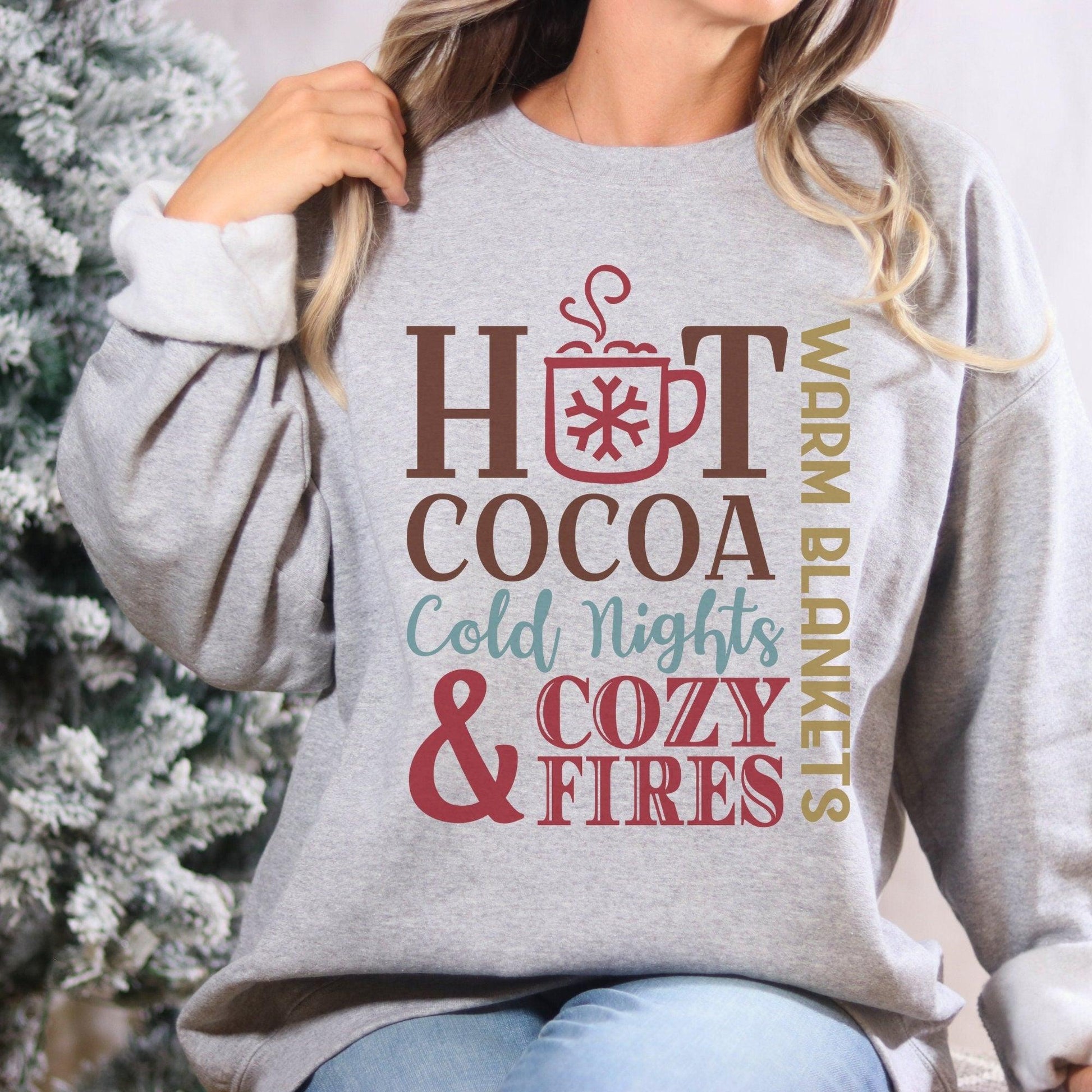 Cocoa Lover Sweatshirt - Winter Unisex Sweater for Cold Nights and Cozy Fires - Basically Beachy