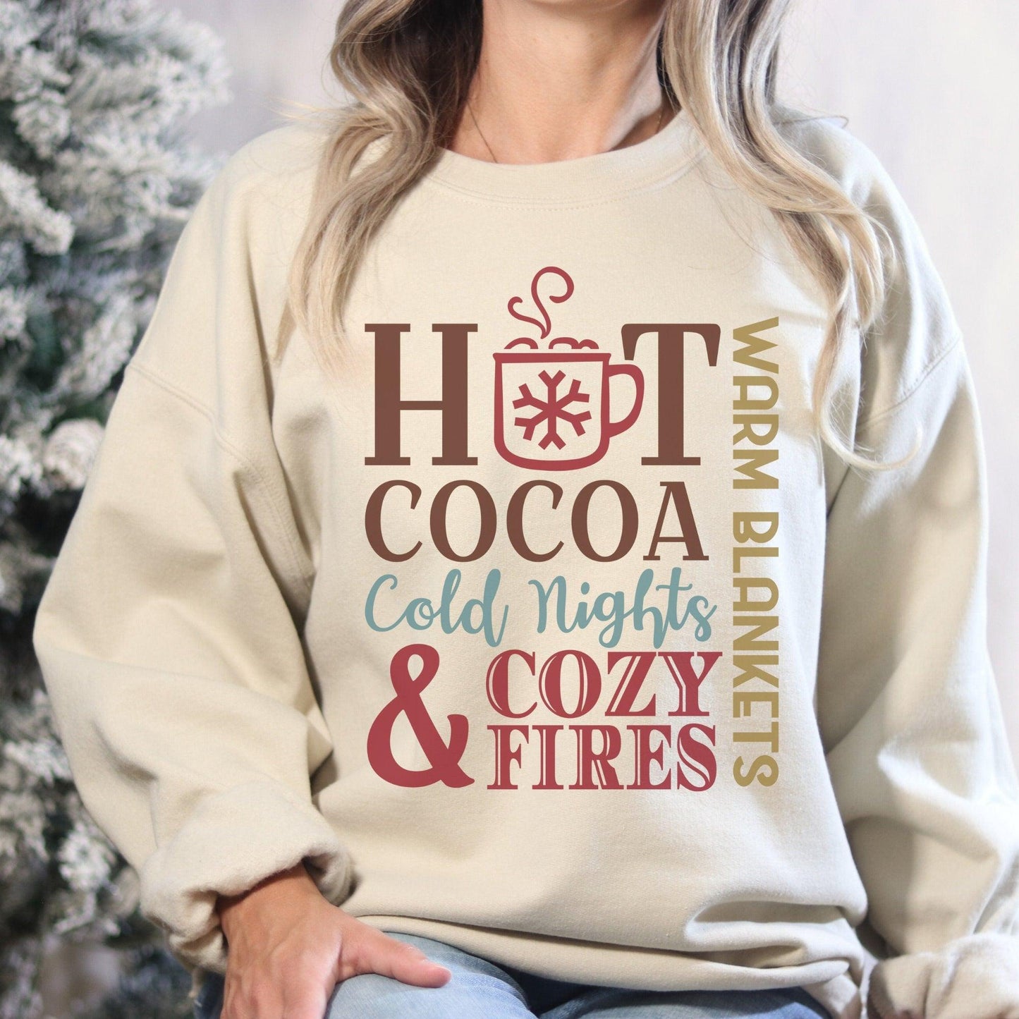 Cocoa Lover Sweatshirt - Winter Unisex Sweater for Cold Nights and Cozy Fires - Basically Beachy