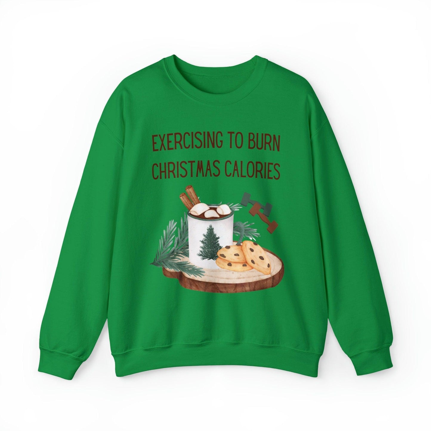 Exercising to Burn Christmas Calories Sweatshirt - Basically Beachy