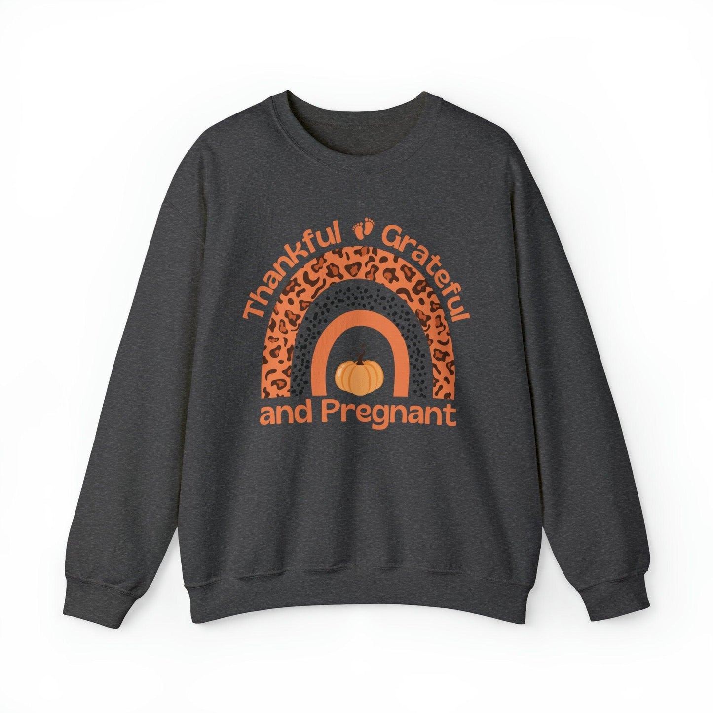 Fall Pregnancy Sweatshirt, Thankful Grateful and Pregnant Thanksgiving Sweatshirt - Basically Beachy