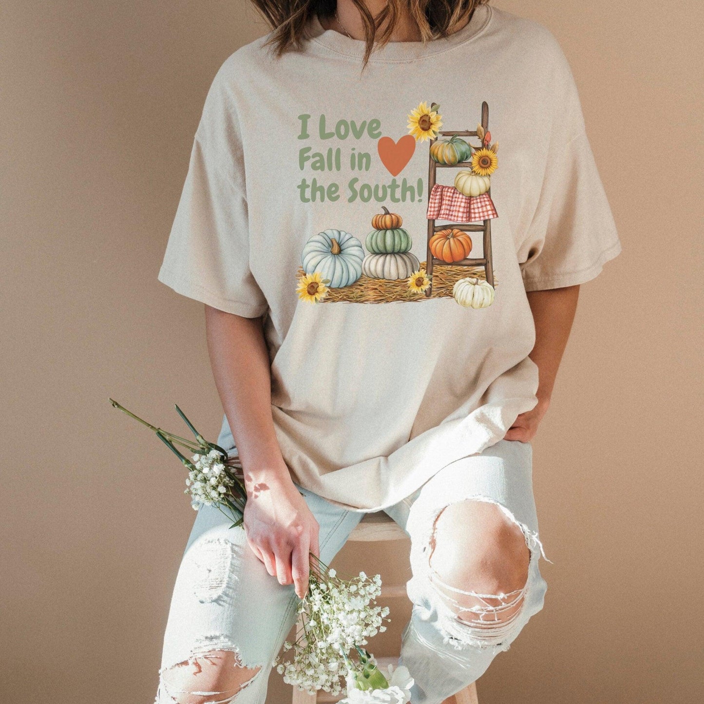 Fall T-shirt - South-Inspired Small Town Country Heavy Cotton Shirt - Basically Beachy