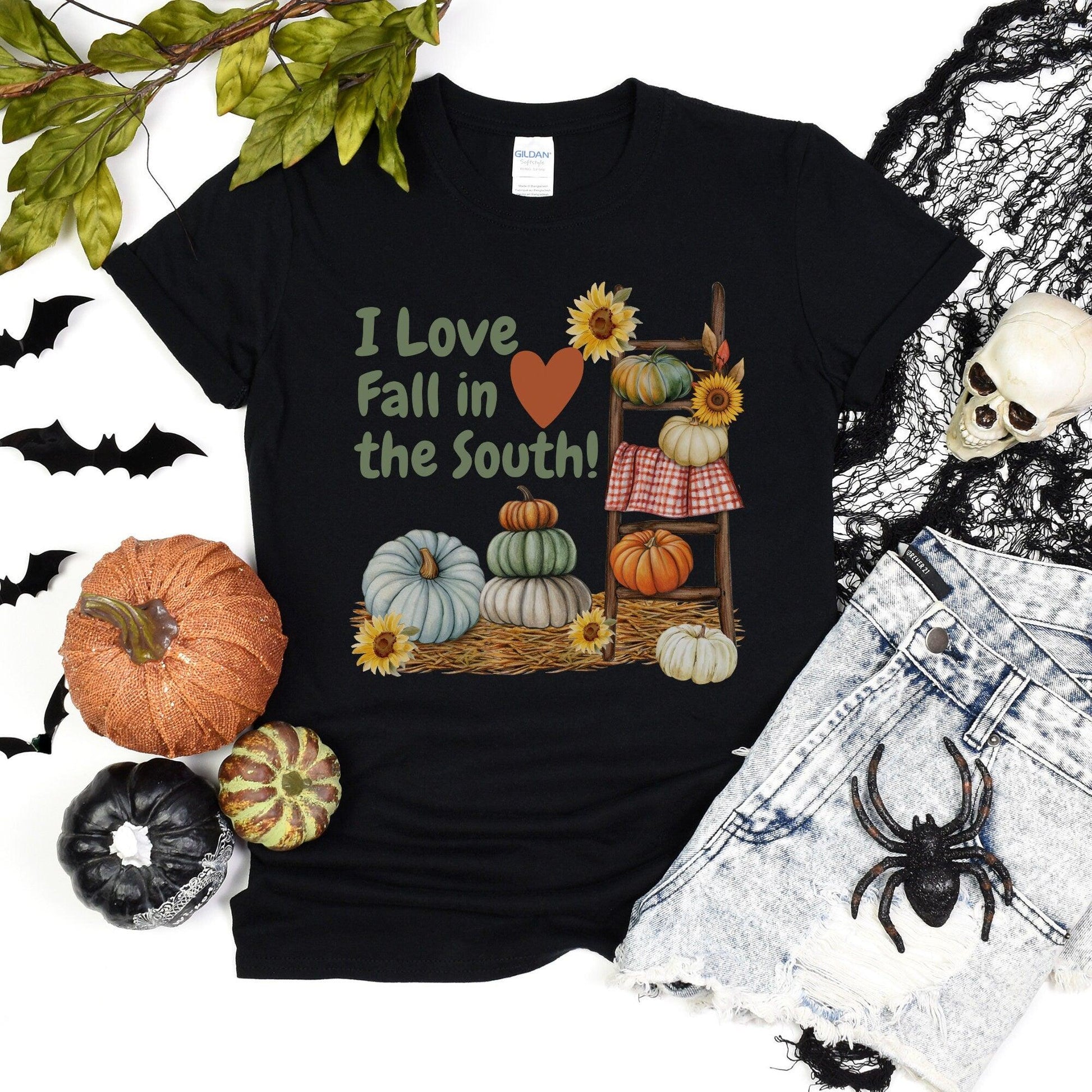 Fall T-shirt - South-Inspired Small Town Country Heavy Cotton Shirt - Basically Beachy