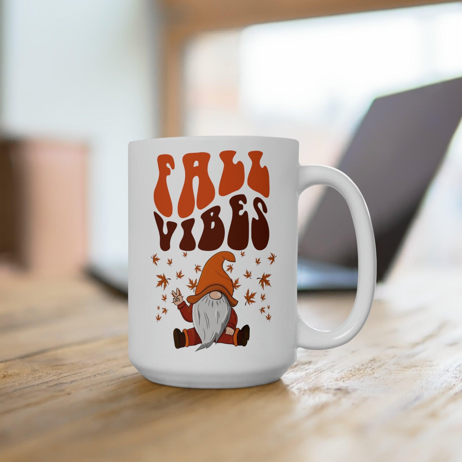 Fall Vibes Gnome Coffee Mug 15oz - Basically Beachy