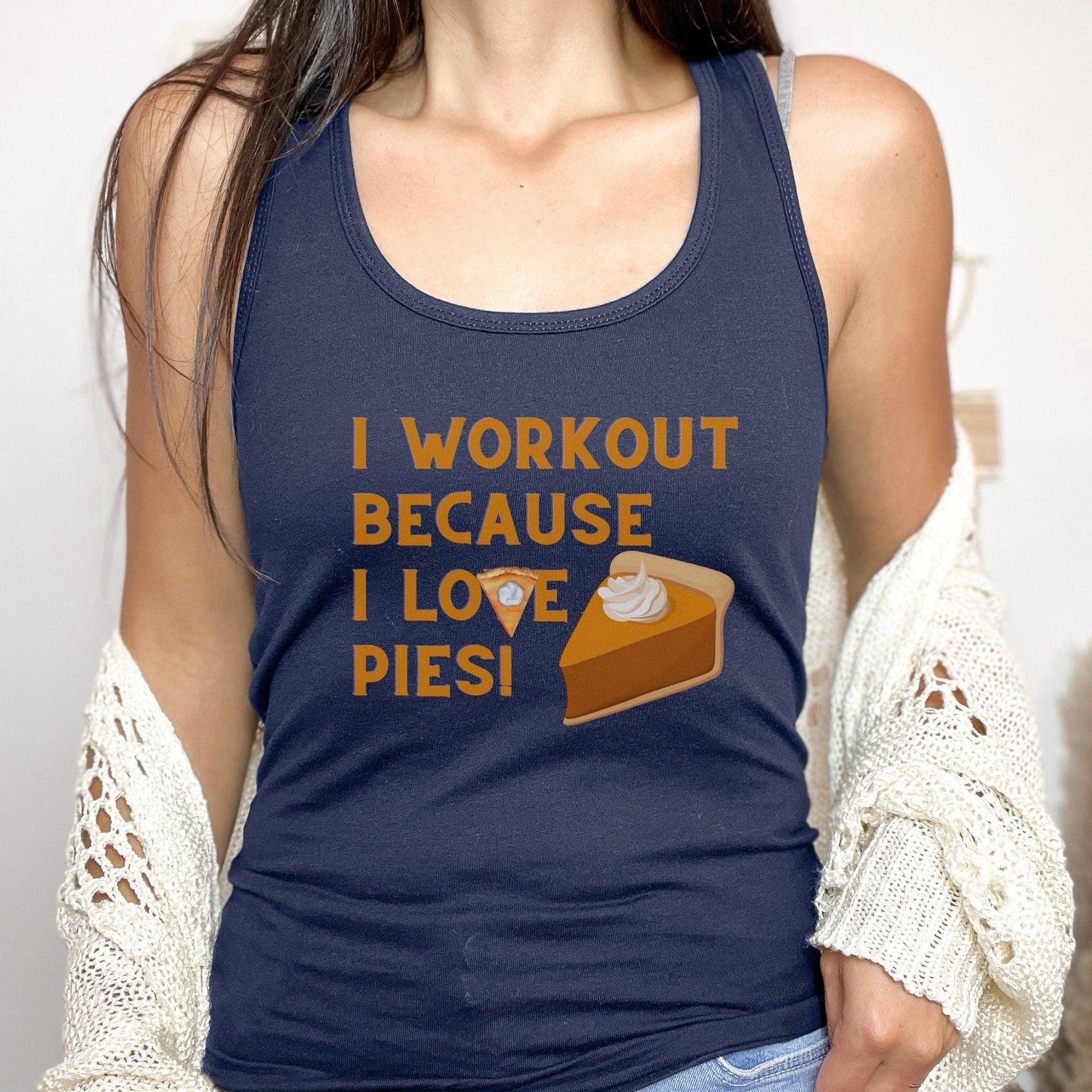 Funny Fall Workout Tank Top - Racerback Gym Pumpkin Pie Shirt - Basically Beachy