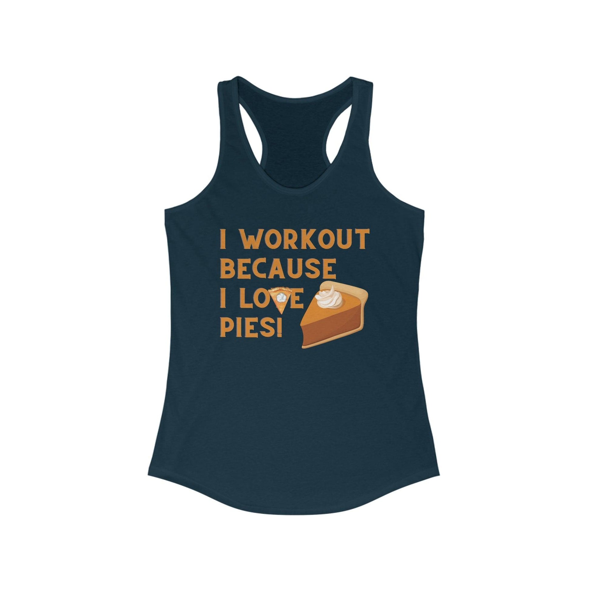 Funny Fall Workout Tank Top - Racerback Gym Pumpkin Pie Shirt - Basically Beachy