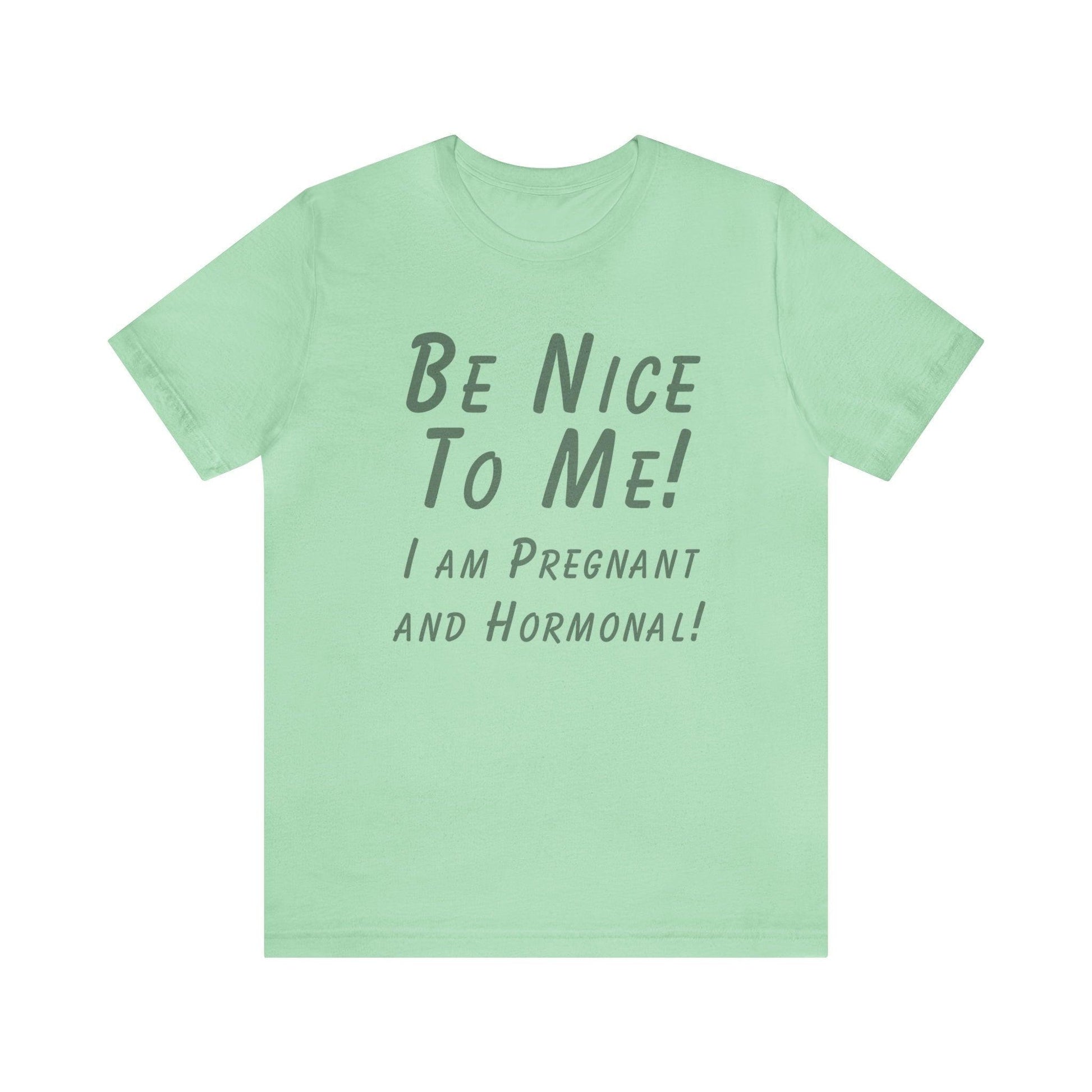 Funny Pregnancy Announcement Be Nice to me I'm Pregnant T-shirt - Basically Beachy