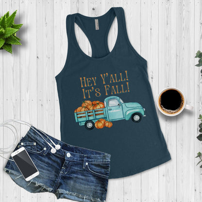 Hey Y'all It's Fall Workout Tank for Women, Antique Truck - Basically Beachy