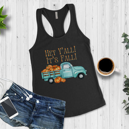 Hey Y'all It's Fall Workout Tank for Women, Antique Truck - Basically Beachy