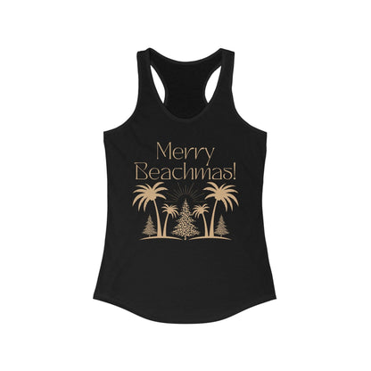 Merry Beachmas Christmas Workout Tank Top - Beachy Palm Tree Design - Basically Beachy