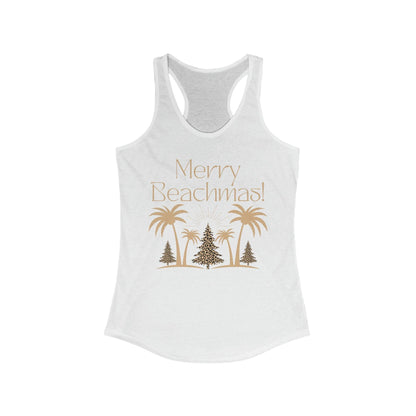 Merry Beachmas Christmas Workout Tank Top - Beachy Palm Tree Design - Basically Beachy