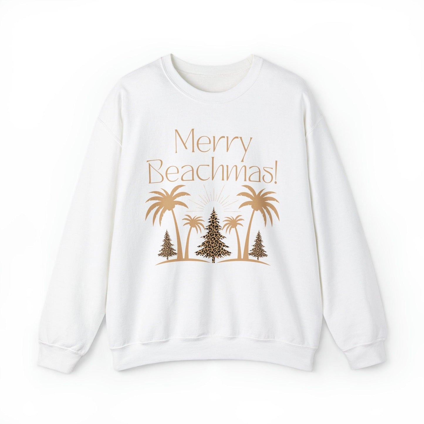 Merry Beachmas Leopard Christmas Tree Sweatshirt - Basically Beachy